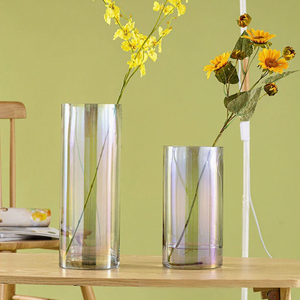 Jarrón Grande Transparente <span class=keywords><strong>de</strong></span> Bambú Monstera Columna <span class=keywords><strong>de</strong></span> 50cm <span class=keywords><strong>de</strong></span> Altura para Arreglos Florales Colgantes Coloridos, Estilo Lujo Ligero para Negocios - Product Image 3