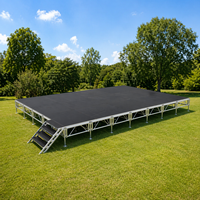 Plateforme de scène modulaire en aluminium portable, installation rapide, haute capacité de charge, pieds réglables, hauteur personnalisable pour les mariages