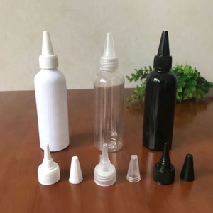 Custom Empty 4oz 8oz Pigment Glue Hair Dye <b>Squeeze</b> Twist Cap Plastic Hair Oil <b>Bottle</b> With Applicator - Product Image 3