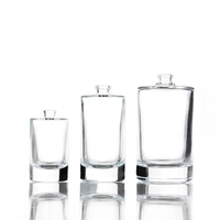 Flacon de parfum en verre rond transparent rechargeable de luxe, givré, vide, 30 ml, 50 ml, 100 ml, avec emballage boîte