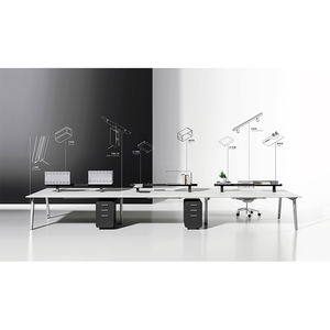 Table de bureau double face de qualité supérieure au design moderne, taille standard, pour 6/4 personnes, poste de travail pour le personnel, bureau de travail - Product Image 5