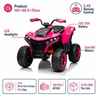 Quad électrique 12V pour enfants, modèle XMX652, avec télécommande, double moteur, 4 roues, musique, tout-terrain