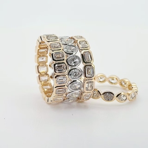 Custom Ovaal Gesneden Bezel Instelling <span class=keywords><strong>Eternity</strong></span> Ring Igi Gecertificeerde Synthetische Diamanten Ring 18K 14K Echt Goud Lab Diamanten Ring - Product Image 2