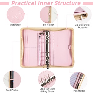 Hot-bán qua biên giới Loose-Leaf Tài Chính kế hoạch Cuốn sách với dây kéo túi A3/A5 Kích thước tiền mặt tiết kiệm ngân sách máy tính tay cuốn sách - Product Image 3