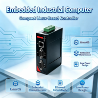 PC industriel embarqué sur rail DIN, RK3568 Cortex-A55 sans ventilateur, 2x RS485 + CAN Bus, -40 ° C à 80 ° C Wide Temp, pour réseau électrique