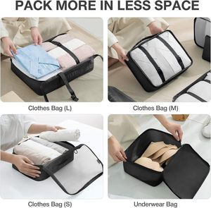 Best Packing Cubes Set Travel Luggage Organizers <b>Suitcase</b> Travel Accessories <b>Storage</b> Bag Packing Cubes for <b>Suitcases</b> - Product Image 4