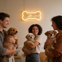 Letrero LED de Neón Personalizado con Nombre de Mascota Neonawall, Decoración para el Hogar, Regalo para Dueños de Mascotas, Luces de Neón