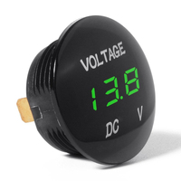 Mini pantalla LED Panel redondo voltímetro Digital impermeable DC 12V-24V probador de voltaje para coches motocicletas barcos