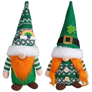 DAMAI Poupée en peluche Gnome sans visage Arc-en-ciel Trèfle porte-bonheur Leprechaun Tomte Elfe pour la Saint-Patrick, Décoration d'étagère pour Fête et Festival - Product Image 4
