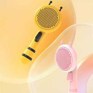 Little <b>Bee</b> Pet Needle Comb 184 Massage Beads 140 Degree Curved Teeth One Click Hair Removal For Cats And Dogs - Product Image 2