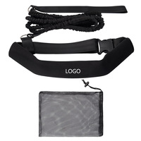 Ceinture de natation réglable avec sac de rangement, kit d'entraînement de natation élastique à haute élasticité pour les nageurs, les athlètes, la piscine, noir