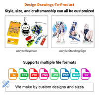 Personalizada holográfica encanto Anime acrílico soporte pantalla figura de dibujos animados Lucite Standee Perspex Anime figuritas coleccionables Props