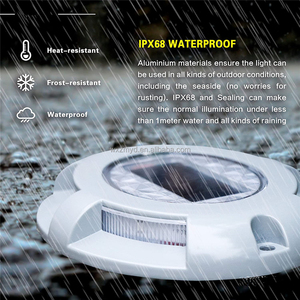 Luz Solar Led <span class=keywords><strong>para</strong></span> exteriores IP68, lámpara de jardín, cubierta de escalera, suelo impermeable, camino de entrada, muelle de patio, marcadores de carretera, luces de perno solares - Product Image 5