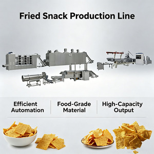 Línea Extrusora Eléctrica de Snacks Fritos con Calefacción para <span class=keywords><strong>Cheetos</strong></span>, Puffs y Conos de Maíz con Control PLC HMI y Cinta Transportadora de Enfriamiento 120-1000kg/h - Product Image 1