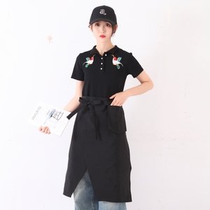 Uniforme imperméable de chef pour homme et femme, restaurant, hôtel, cuisine, serveur, travail, tablier noir personnalisable - Product Image 3