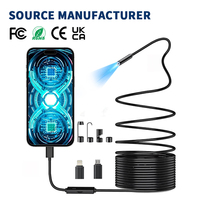 Endoscopio con Lente de 8mm, Tipo C, Zoom 3X, Resistente al Agua IP67, para Android y iPhone, Cámara de Inspección con 8 LED