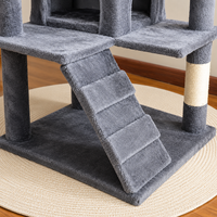 Arbre à chat robuste avec niche, tour à chat multi-niveaux avec grande perchoir et poteaux à gratter pour chats de grande taille