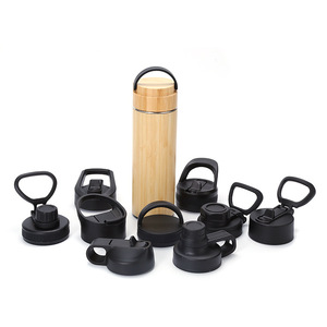 New Vacuum Insulated 500ml Double Wall 304 Stainless Steel Wooden Water <b>Bottle</b> <b>Flask</b> - Product Image 5