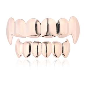 Hip Hop Gold Brace Grillz Cuerpo <span class=keywords><strong>de</strong></span> latón <span class=keywords><strong>de</strong></span> moda Vampiro Lobo Dientes Rejilla Estilo para fiestas Bodas Compromisos Aniversarios - Product Image 3