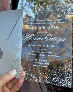 <span class=keywords><strong>Carte</strong></span> d'Invitation de Mariage en PVC Acrylique ou d'<span class=keywords><strong>Anniversaire</strong></span> Personnalisée Sur Mesure, de Luxe, Imprimée sur Velours et Estampée <span class=keywords><strong>à</strong></span> Chaud - Product Image 2