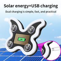 Lumière d'ambiance LED néon pour voiture solaire, rechargeable par USB, papillon LED, atmosphère, décoration de fenêtre triangulaire pour voiture, camion