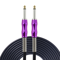 Câble audio tressé pour guitare électrique et basse TS 1/4 pouce, 0,9m-7,6m, directement de l'usine, avec logo personnalisé, vente en gros