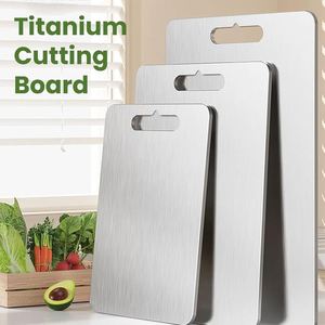 Planche à découper rectangulaire en acier inoxydable de qualité alimentaire, écologique, compatible lave-vaisselle, épaisseur 1,5 cm, pour la découpe de viande et de légumes - Product Image 3