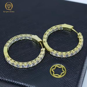 Pendientes de Aro Personalizados Unisex Estilo Hip Hop, de Oro Sólido de 14k y 18k, con Diamantes Cultivados en Laboratorio IGI, Circulares, de Lujo - Product Image 5