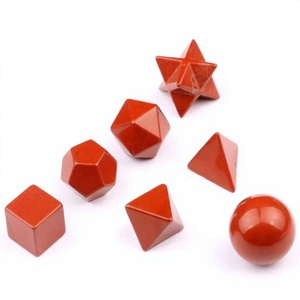 Cristal de cuarzo, 7 piezas, conjunto de Geometría Sagrada, piedras preciosas, jaspe rojo, juegos de geometría, conjunto de Chakra, venta al por mayor, terapia curativa de cristal curativo - Product Image 1