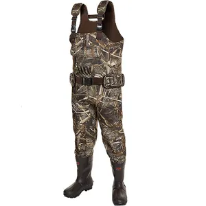 Hommes avec isolation 800G Wader en néoprène imperméable Camouflage Chest Waders Chasse Waders