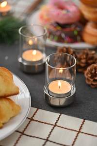 Silver Plated Metal and Glass Tealight <b>Candle</b> Holder for Wedding & Home Tabletop Lights Decoration <b>Tea</b> Light Holder - Product Image 6