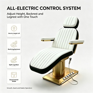 เตียงนวดไฟฟ้า RJ Furniture หุ้มหนัง PU ปรับได้ 3 มอเตอร์ พร้อมพนักพิงศีรษะในตัว ดีไซน์ร่วมสมัย - Product Image 3