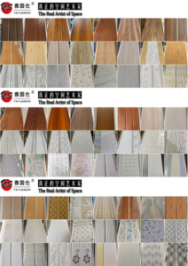 Dalles de <span class=keywords><strong>plafond</strong></span> en bois ignifuges, imperméables, blanches, lambris PVC, panneaux de <span class=keywords><strong>plafond</strong></span> PVC, panneaux muraux - Product Image 3