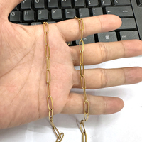 Colliers en acier inoxydable plaqué or 18 carats anti-ternissement, maillons trombone