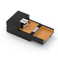 Boîte de rangement pour montres en bois haut de gamme, finition brillante, fabrication artisanale, gravure laser personnalisable, design rectangulaire en MDF, recyclable