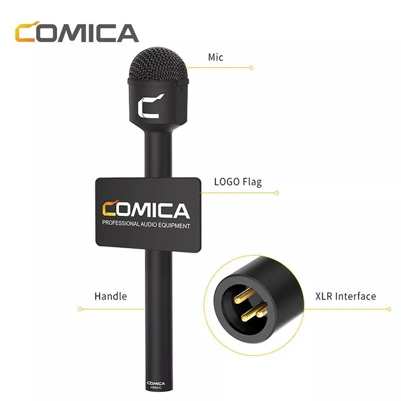 Handheld Portable Microphone COMICA HRM-C with Full Metal Construction for Better Shielding and 4. Super Low Self-noise