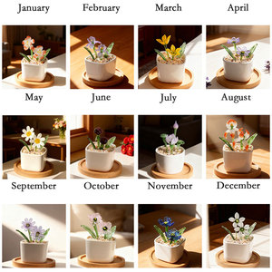 Décoration de bureau, artisanat <span class=keywords><strong>en</strong></span> verre fait main, ornements, plantes succulentes dans des pots <span class=keywords><strong>en</strong></span> verre, plantes vertes, cadeaux floraux pour la fête des mères, décembre - Product Image 2