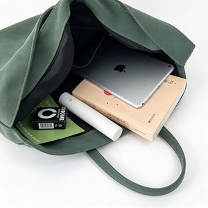 Large Capacity Vintage Fashion Suede Matte Polyester Lining Open Closure Lady's Women Girls Portable Shopping <b>Bag</b> for Outdoor - Product Image 5