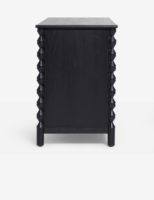 Mobilier de chambre à coucher de haute qualité commode contemporaine française à 8 tiroirs en chêne massif noir