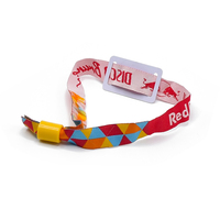 Pulsera de tela personalizada de 13,56 MHz, pulsera de tela tejida RFID para pago sin efectivo