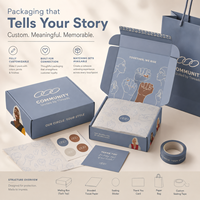 Caja de Envío Personalizada con Impresión Interior y Exterior, Juego de Cajas de Embalaje Azules para Pequeñas Empresas, Juego de Cajas de Envío para Marca Propia