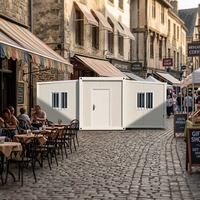 Kiosque mobile moderne personnalisé avec fenêtre en verre pour café en plein air, boutique éphémère, maison conteneur pliable