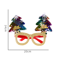 Lunettes de fête colorées à double motif sapin de Noël, très populaires, lunettes fantaisie scintillantes, accessoire accrocheur pour le dîner de Noël