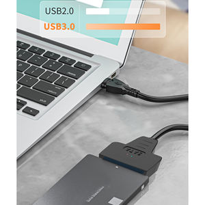 Câble adaptateur SATA vers USB 3.0, câble USB vers SATA 3, prend en charge 22 broches, 2,5 pouces, noir, emballage inclus - Product Image 4