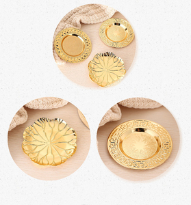 <span class=keywords><strong>Piatti</strong></span> Decorativi Dorati 20 cm, Lussuoso Piatto in Ferro per Frutta, Dolci e Snack, Elegante Piatto Dorato di Alta Gamma - Product Image 5