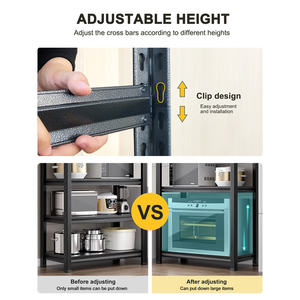 رف تخزين معدني للمستودعات والجراجات من 5 طبقات للأحمال الخفيفة، مصنوع من الحديد بدون مسامير ومطلي بمسحوق الطلاء - Product Image 3