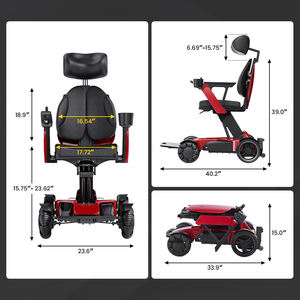 كرسي متحرك كهربائي قابل للطي خفيف الوزن مخصص حسب المعايير الأمريكية/الأوروبية مع محرك بدون فرش للمعاقين وكبار السن - Product Image 4