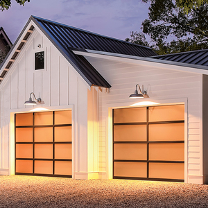 Moderno due-auto Garage rotolamento antivento in acciaio vetro automatico sezionamento in lega di alluminio rete dello schermo in fibra di vetro per ville - Product Image 2