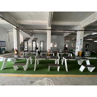 Banco de muebles solar inteligente de carga inalámbrica para exteriores Mesa de camping de acero para personas discapacitadas