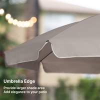 Parasol de terrasse en polyester imperméable UPF50+ avec poteau en acier pour tables de pique-nique, balcons et jardins